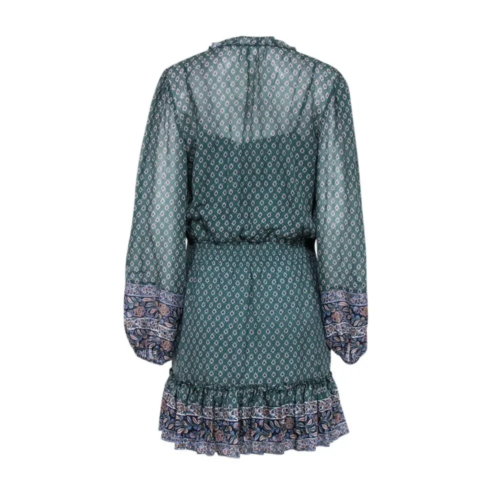 Veronica Beard - Green Long Sleeve Mini-Dress Sz 8 - Picture 3 of 3